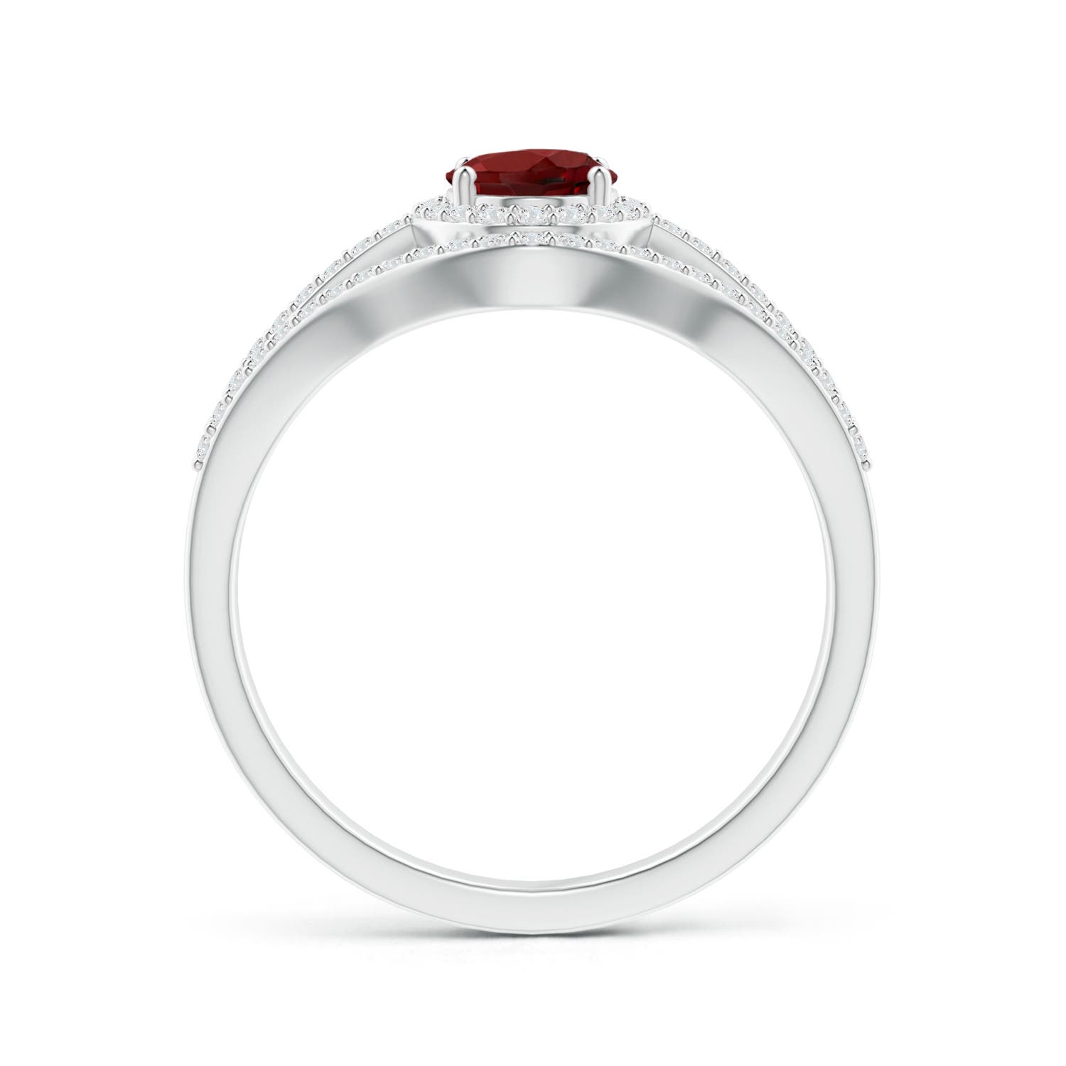 AAAA - Garnet / 1.34 CT / 14 KT White Gold