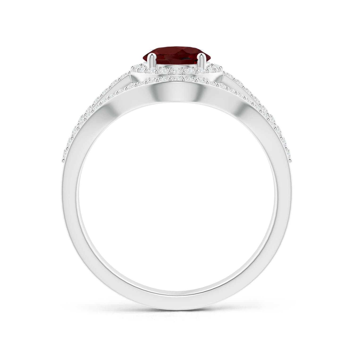 AAA - Garnet / 1.92 CT / 14 KT White Gold