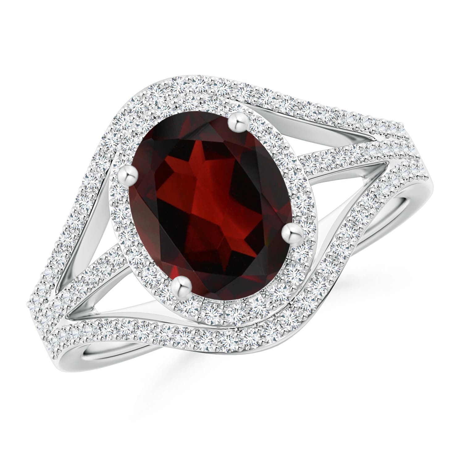 AA - Garnet / 2.49 CT / 14 KT White Gold