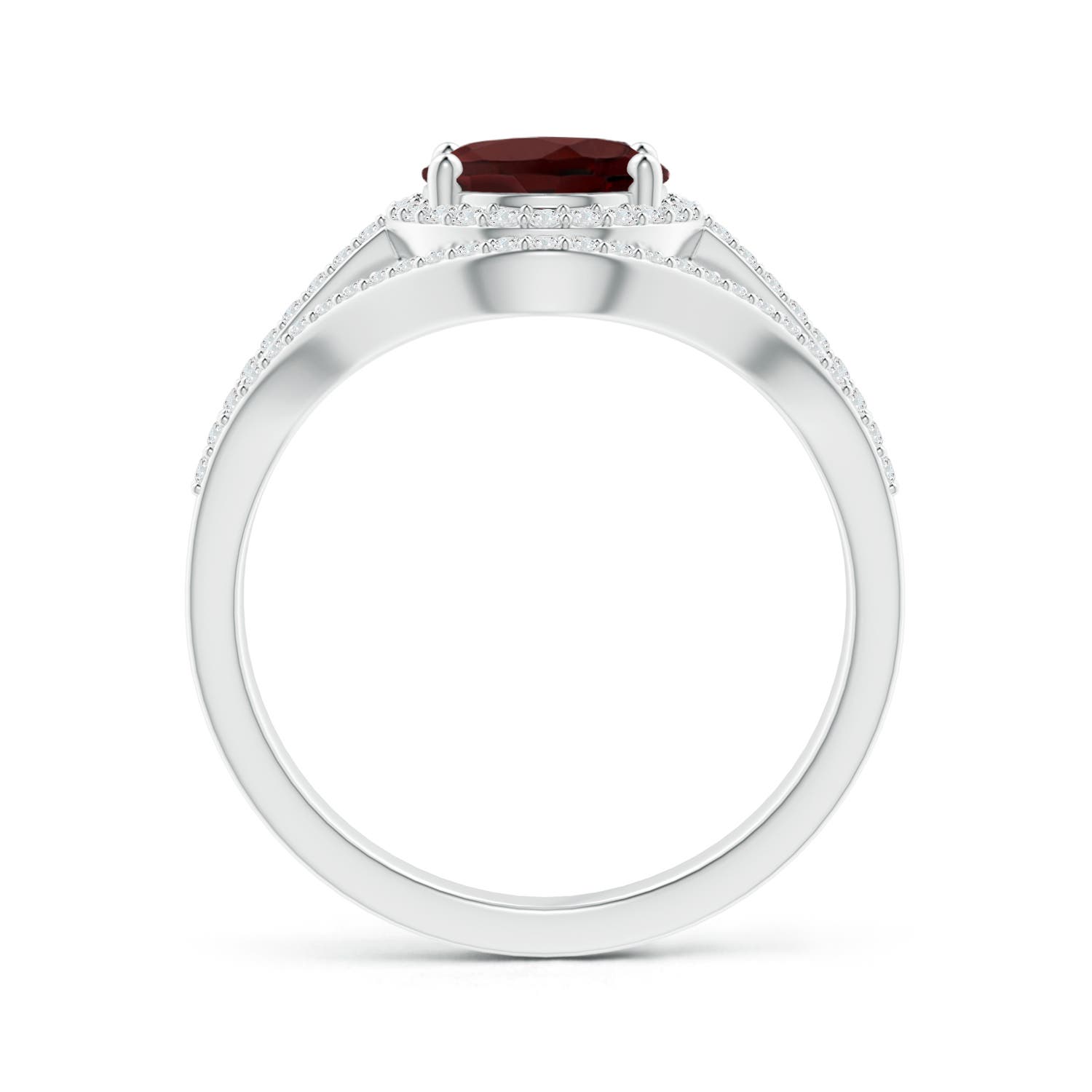 AA - Garnet / 2.49 CT / 14 KT White Gold