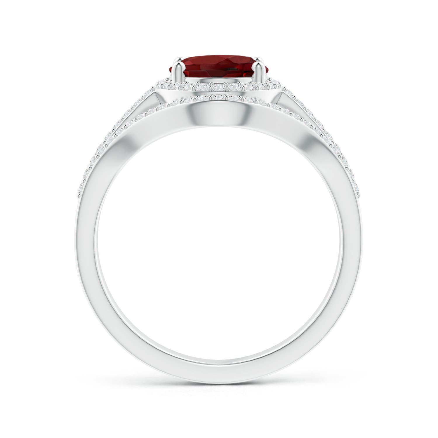 AAAA - Garnet / 2.49 CT / 14 KT White Gold