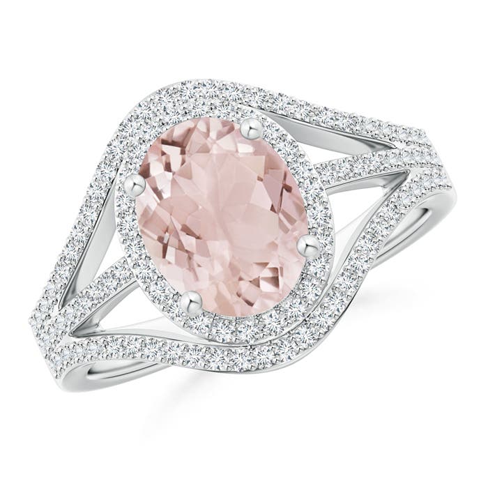 A - Morganite / 2.14 CT / 14 KT White Gold