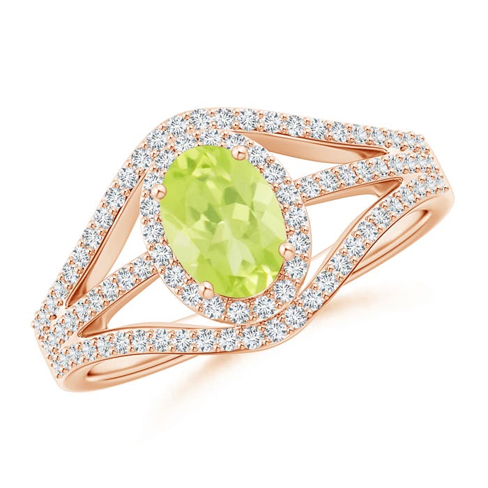 A - Peridot / 1.29 CT / 14 KT Rose Gold