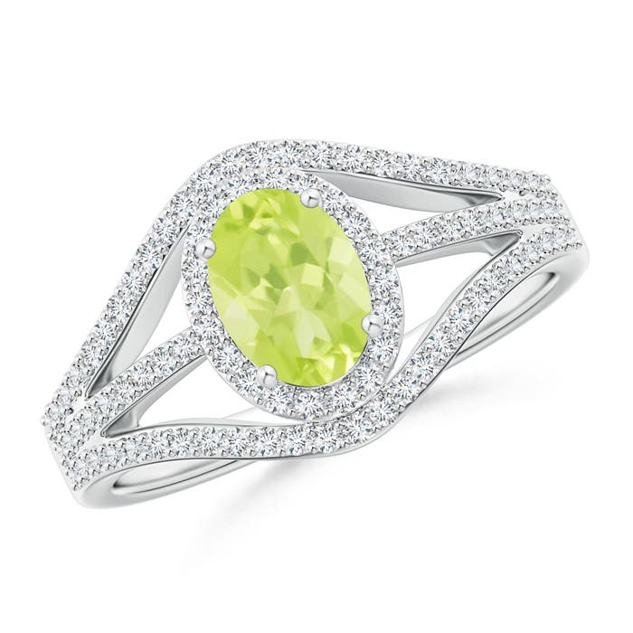 A - Peridot / 1.29 CT / 14 KT White Gold