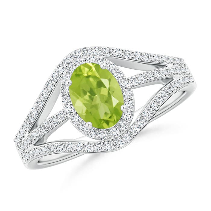 AA - Peridot / 1.29 CT / 14 KT White Gold