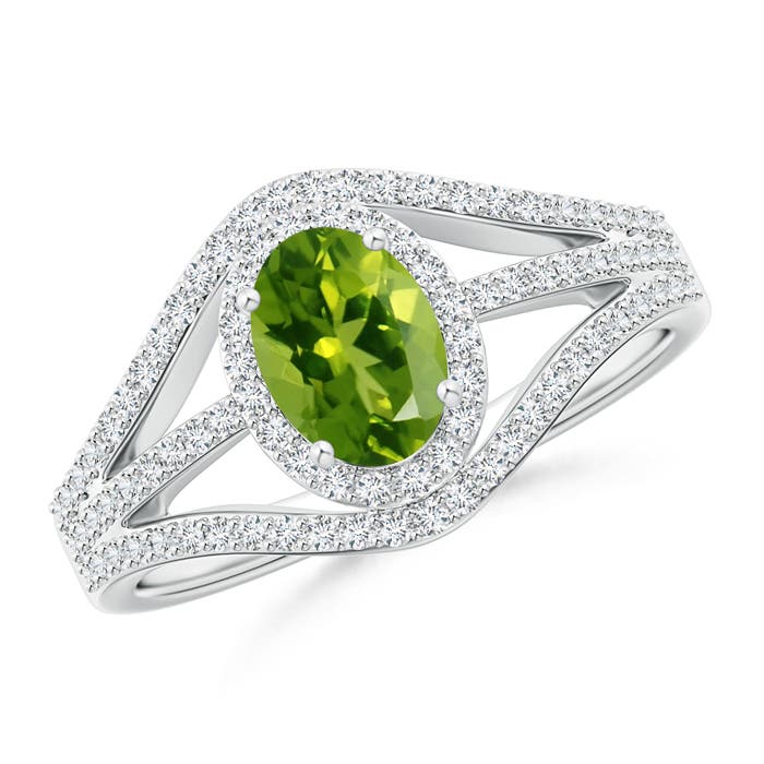 AAAA - Peridot / 1.29 CT / 14 KT White Gold