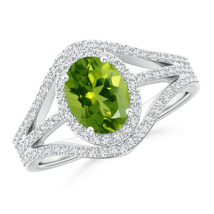 AAAA - Peridot / 1.82 CT / 14 KT White Gold