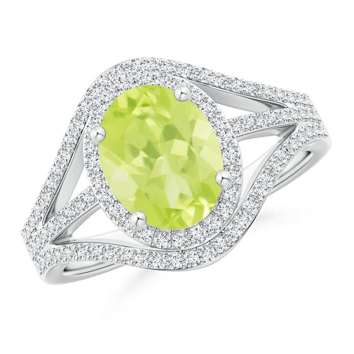 A - Peridot / 2.39 CT / 14 KT White Gold