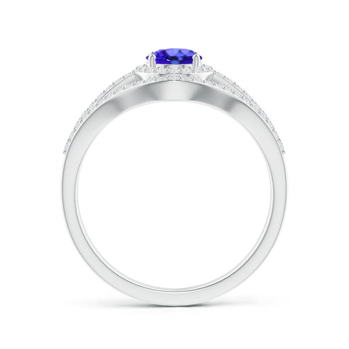 AAA - Tanzanite / 1.24 CT / 14 KT White Gold