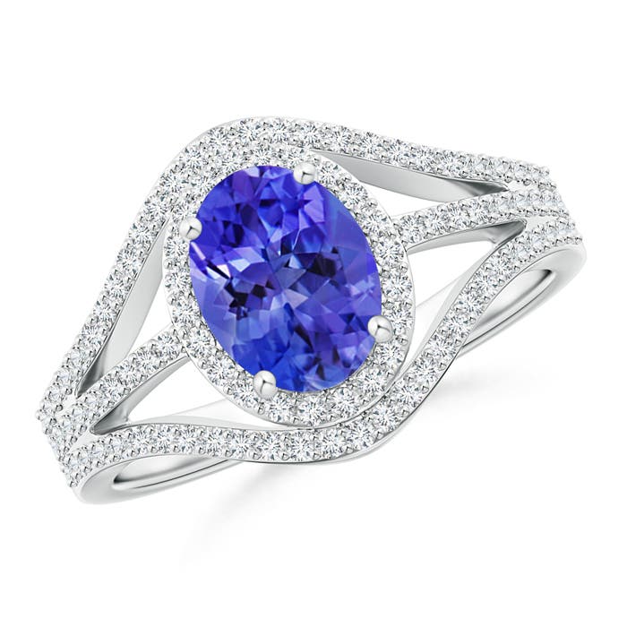 AAA - Tanzanite / 1.72 CT / 14 KT White Gold