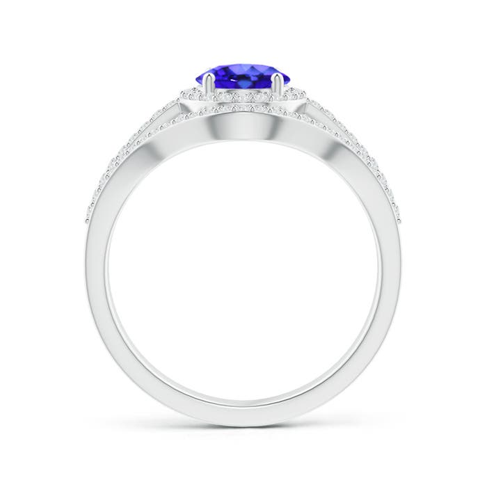 AAA - Tanzanite / 1.72 CT / 14 KT White Gold