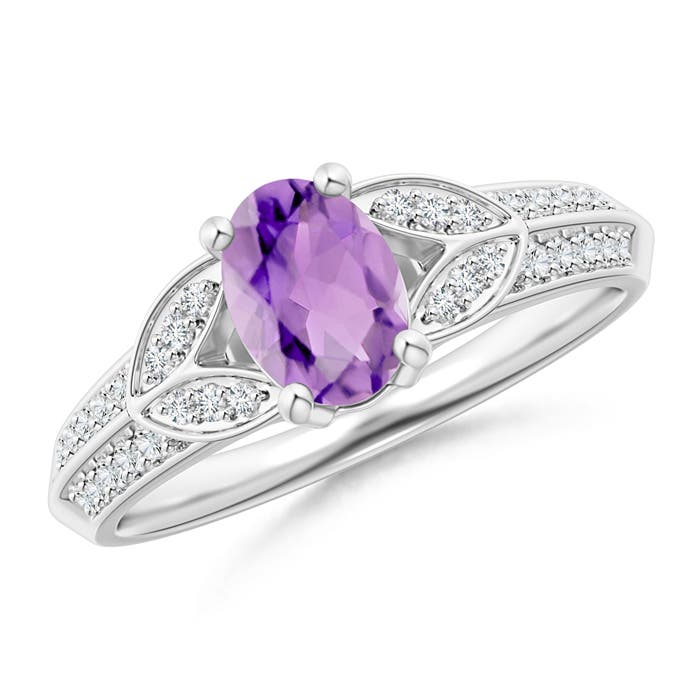 A - Amethyst / 0.88 CT / 14 KT White Gold