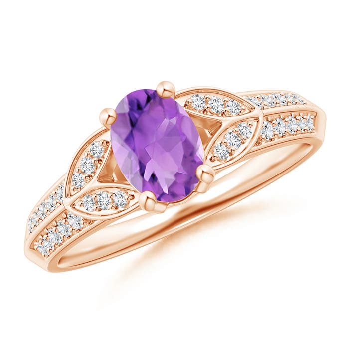 AA - Amethyst / 0.88 CT / 14 KT Rose Gold