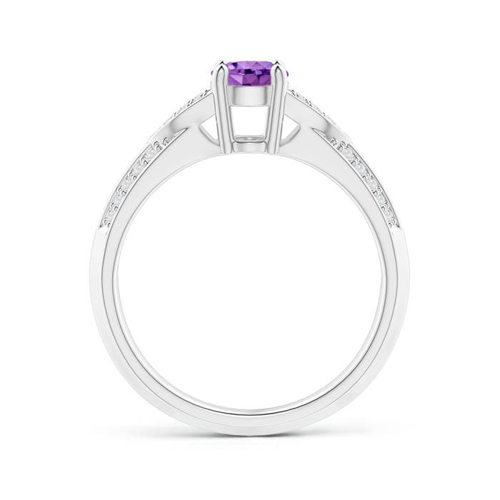 AA - Amethyst / 0.88 CT / 14 KT White Gold