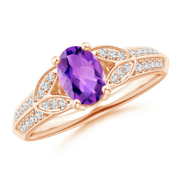 AAA - Amethyst / 0.88 CT / 14 KT Rose Gold