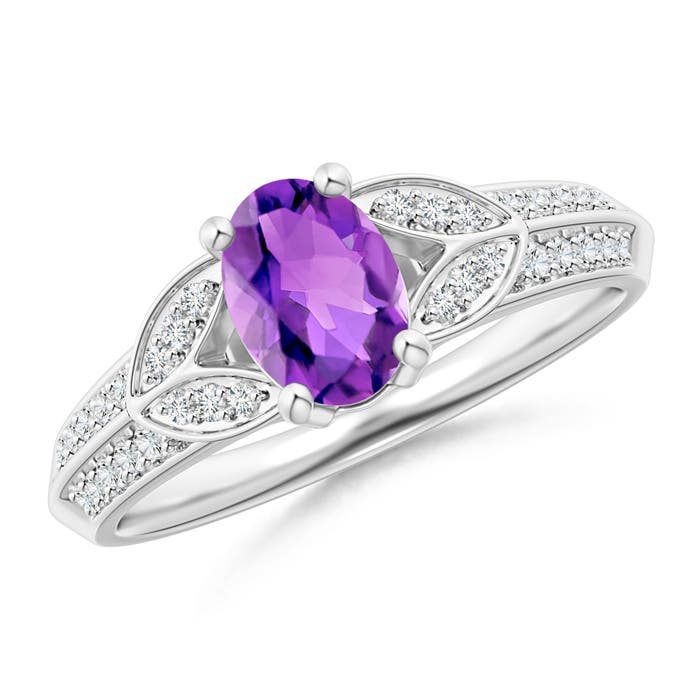AAA - Amethyst / 0.88 CT / 14 KT White Gold