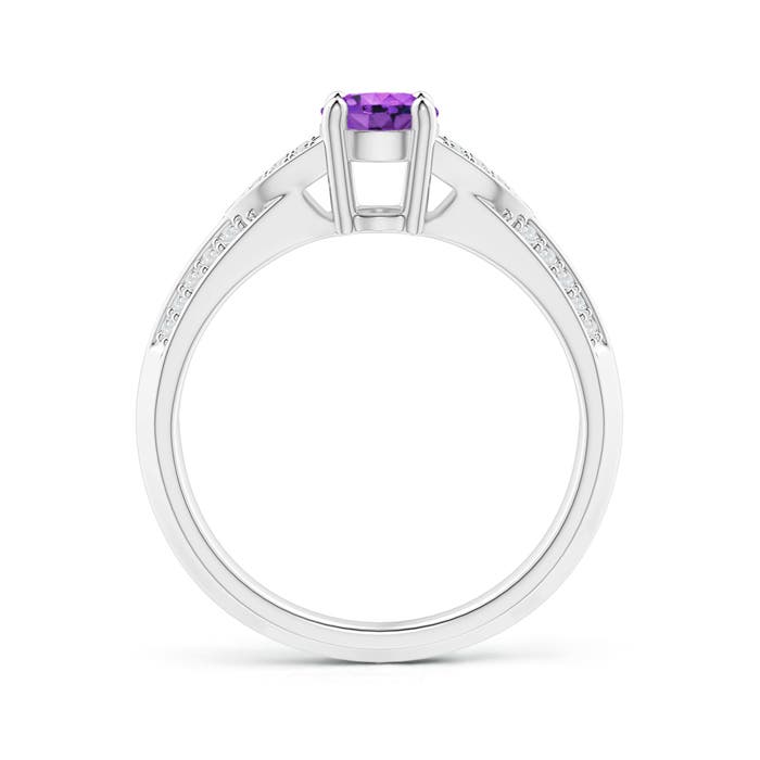 AAA - Amethyst / 0.88 CT / 14 KT White Gold