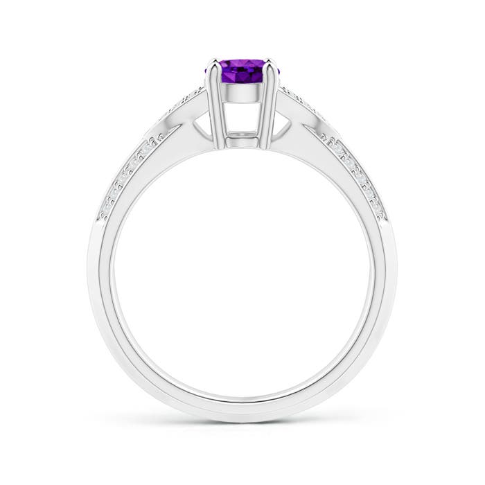 AAAA - Amethyst / 0.88 CT / 14 KT White Gold