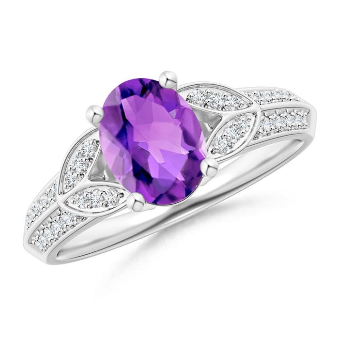 AAA - Amethyst / 1.33 CT / 14 KT White Gold