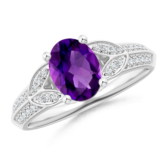 AAAA - Amethyst / 1.33 CT / 14 KT White Gold