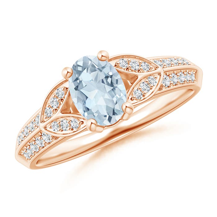 A - Aquamarine / 0.78 CT / 14 KT Rose Gold