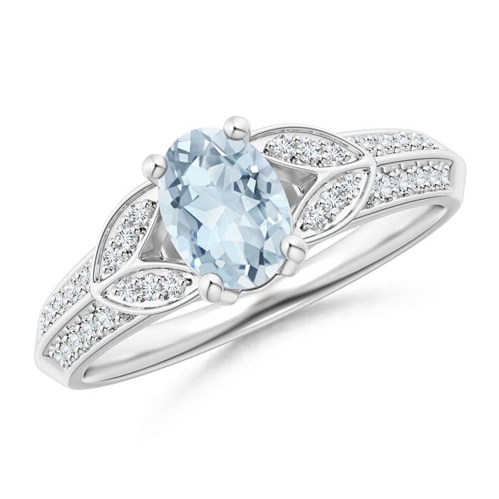 A - Aquamarine / 0.78 CT / 14 KT White Gold