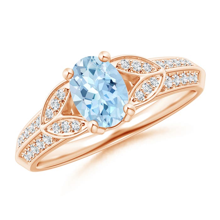 AAA - Aquamarine / 0.78 CT / 14 KT Rose Gold