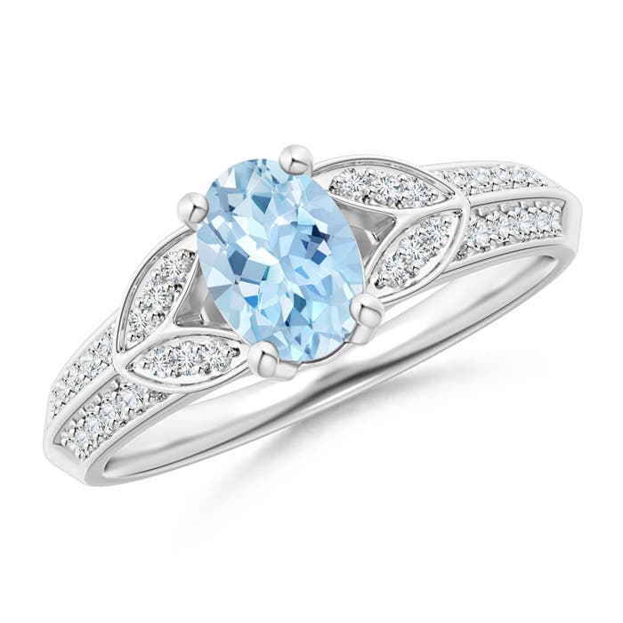 AAA - Aquamarine / 0.78 CT / 14 KT White Gold