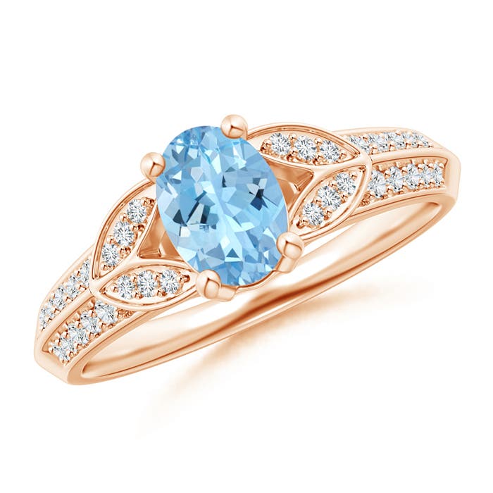 AAAA - Aquamarine / 0.78 CT / 14 KT Rose Gold