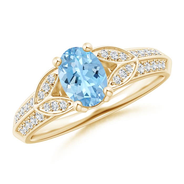 AAAA - Aquamarine / 0.78 CT / 14 KT Yellow Gold