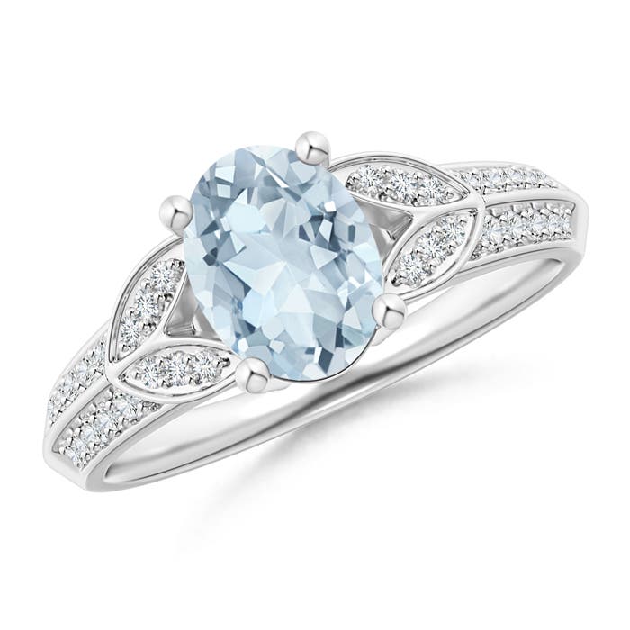 A - Aquamarine / 1.18 CT / 14 KT White Gold