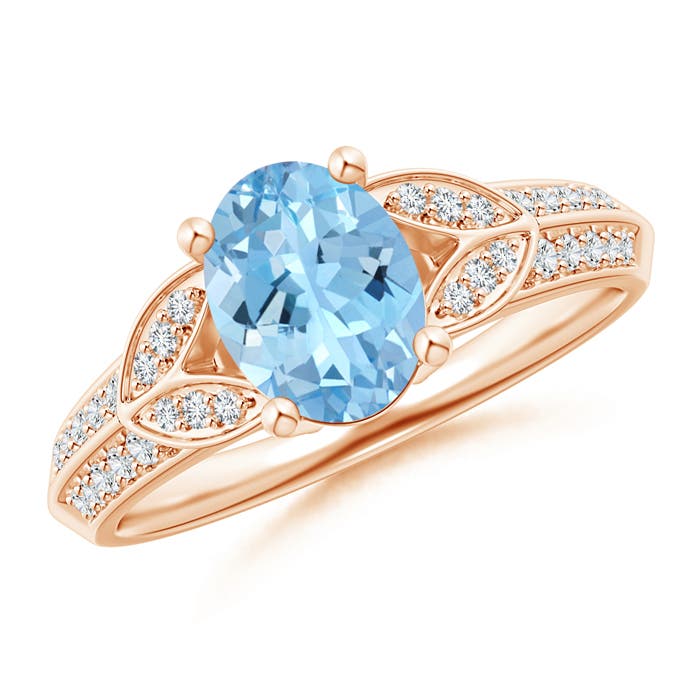 AAAA - Aquamarine / 1.18 CT / 14 KT Rose Gold