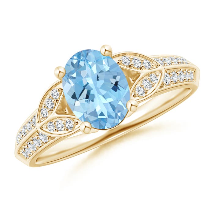 AAAA - Aquamarine / 1.18 CT / 14 KT Yellow Gold