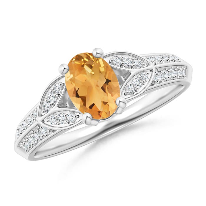 A - Citrine / 0.93 CT / 14 KT White Gold