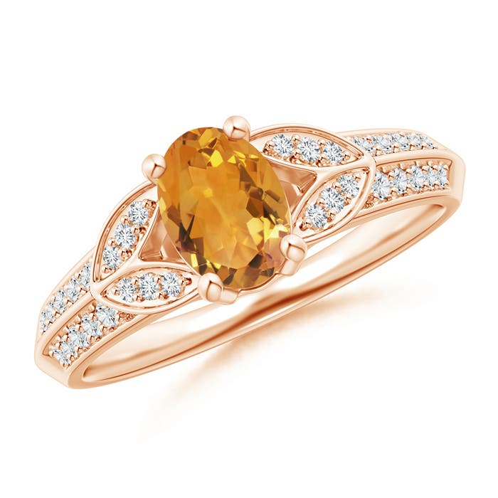 AA - Citrine / 0.93 CT / 14 KT Rose Gold