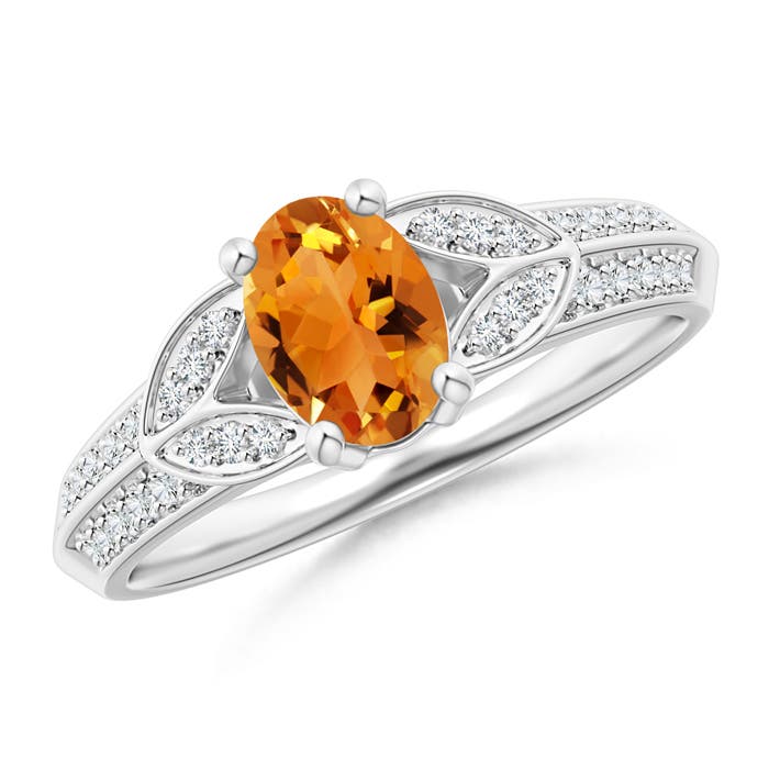 AAA - Citrine / 0.93 CT / 14 KT White Gold