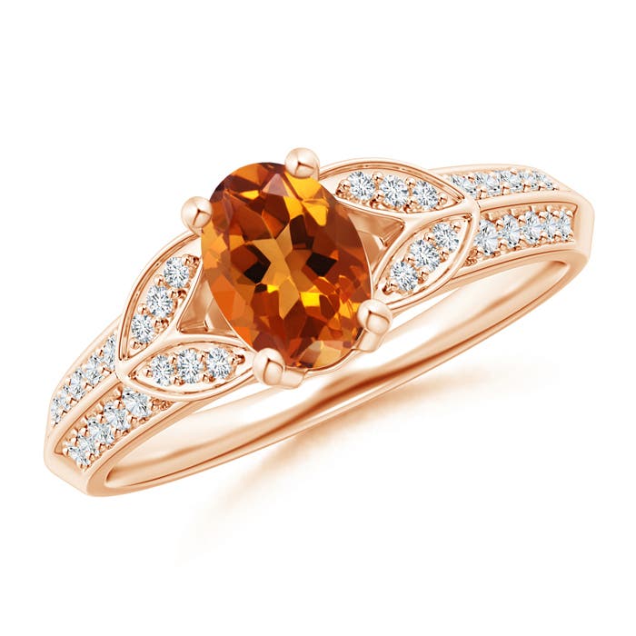 AAAA - Citrine / 0.93 CT / 14 KT Rose Gold