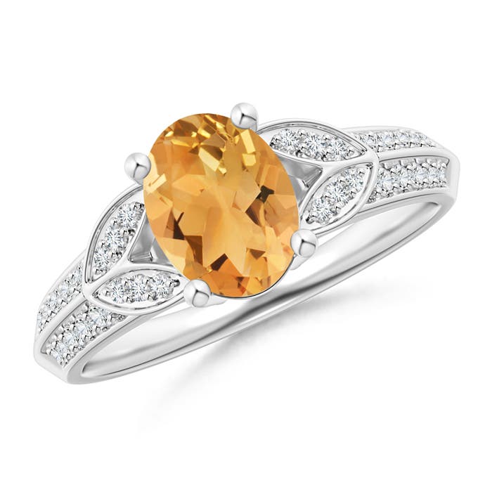 A - Citrine / 1.28 CT / 14 KT White Gold