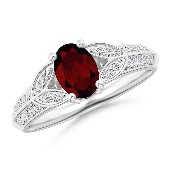 A - Garnet / 1.08 CT / 14 KT White Gold