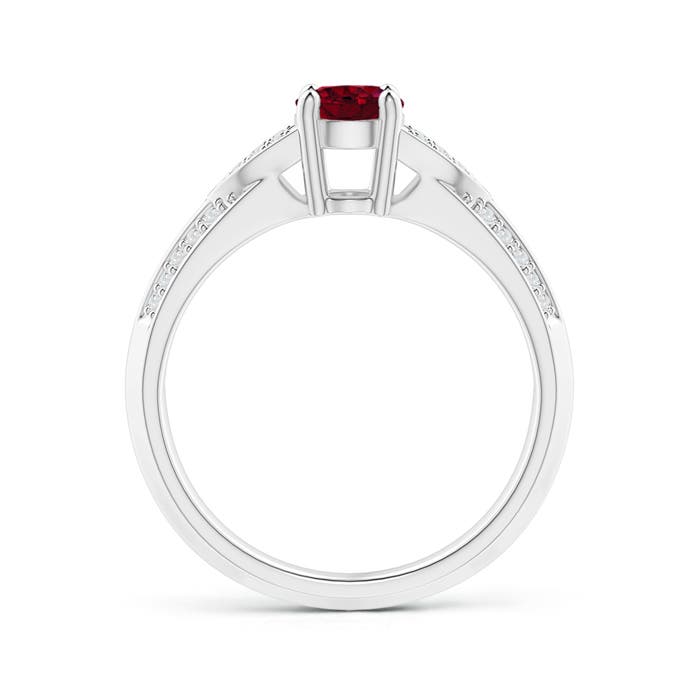 AA - Garnet / 1.08 CT / 14 KT White Gold