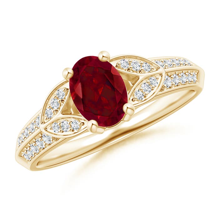 AAA - Garnet / 1.08 CT / 14 KT Yellow Gold