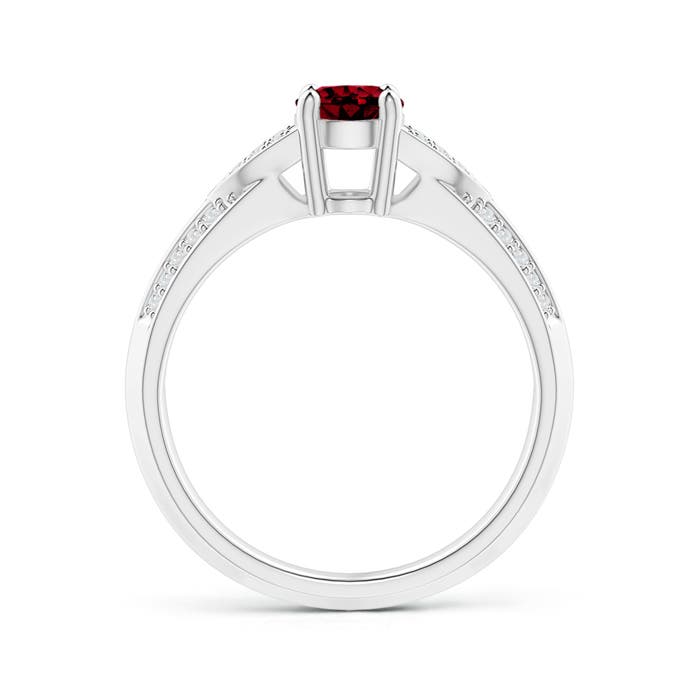 AAAA - Garnet / 1.08 CT / 14 KT White Gold