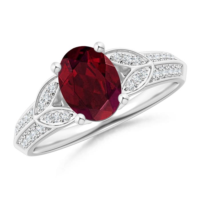 AA - Garnet / 1.63 CT / 14 KT White Gold