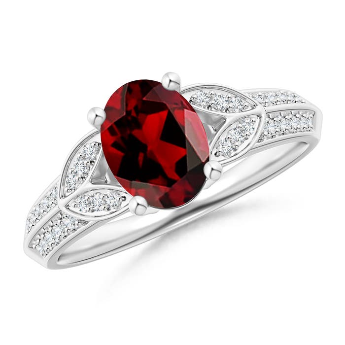 AAAA - Garnet / 1.63 CT / 14 KT White Gold