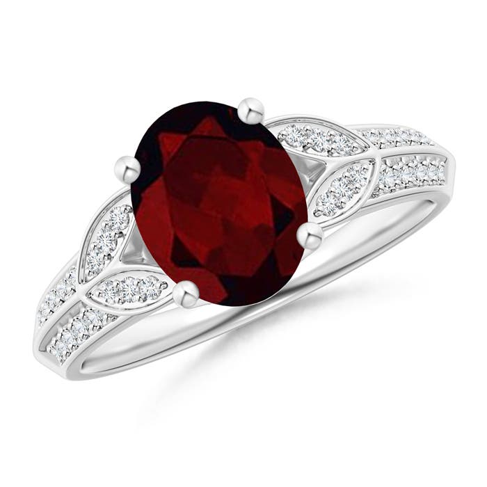 A - Garnet / 2.18 CT / 14 KT White Gold