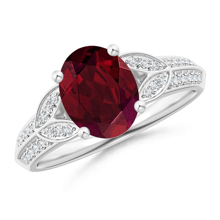 AA - Garnet / 2.18 CT / 14 KT White Gold