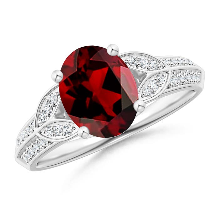 AAAA - Garnet / 2.18 CT / 14 KT White Gold