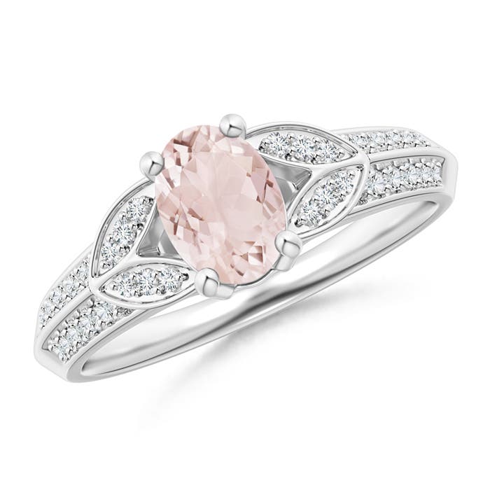 A - Morganite / 0.88 CT / 14 KT White Gold