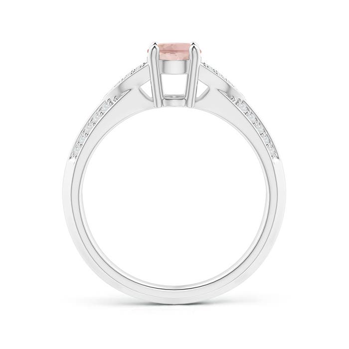 AAAA - Morganite / 0.88 CT / 14 KT White Gold