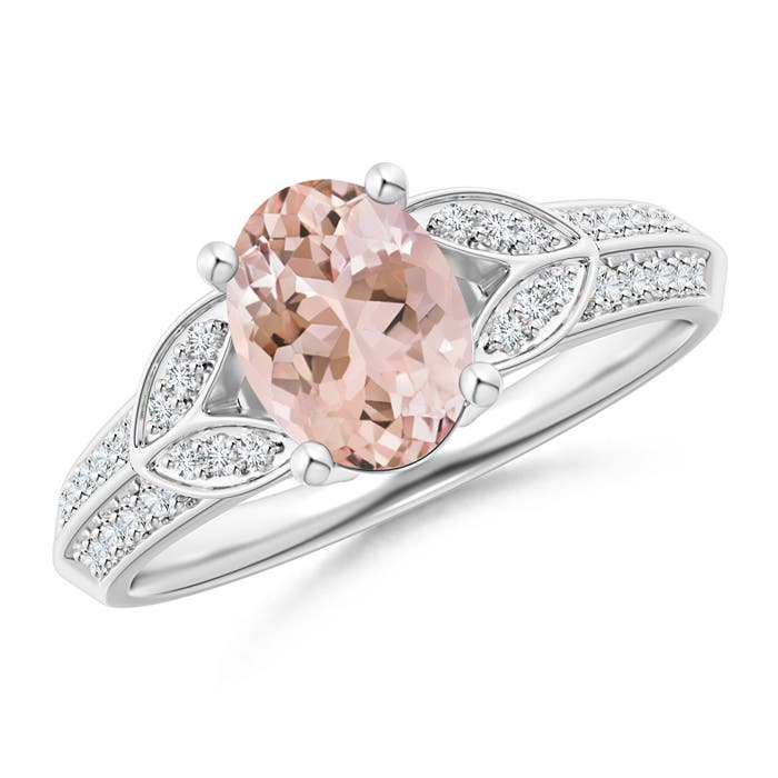 AAAA - Morganite / 1.28 CT / 14 KT White Gold